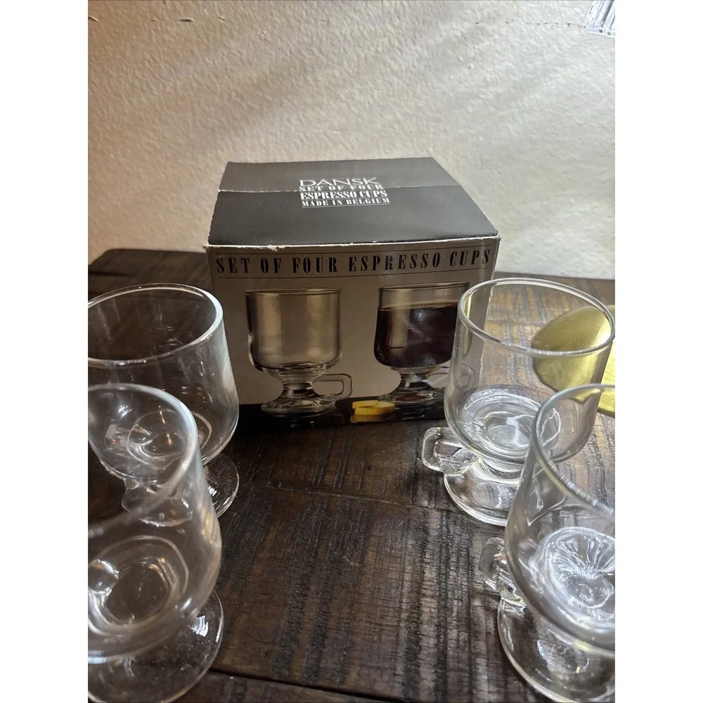 Dansk Glass Espresso‎ Cups - Original Box - Made In Belgium